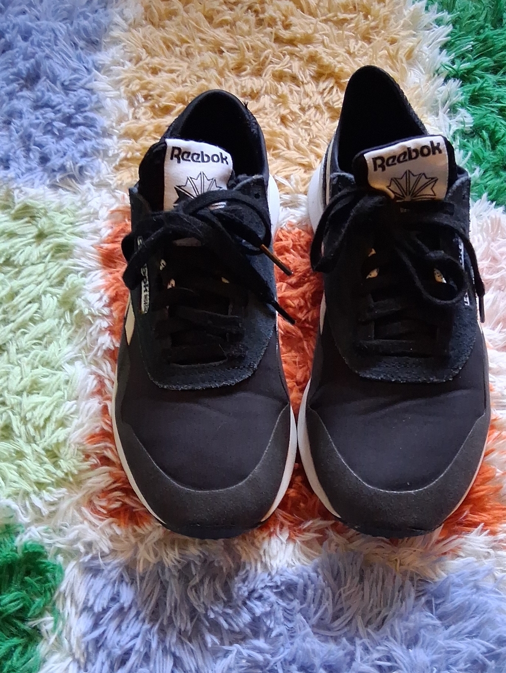 Reebok Black Retro Runner Sneakers Womens 8